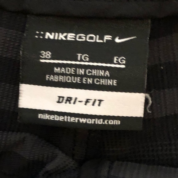 Nike Golf Men's Dri-Fit Flat Front Shorts Shades of Black and Gray Plaid Size 38 - Picture 5 of 8